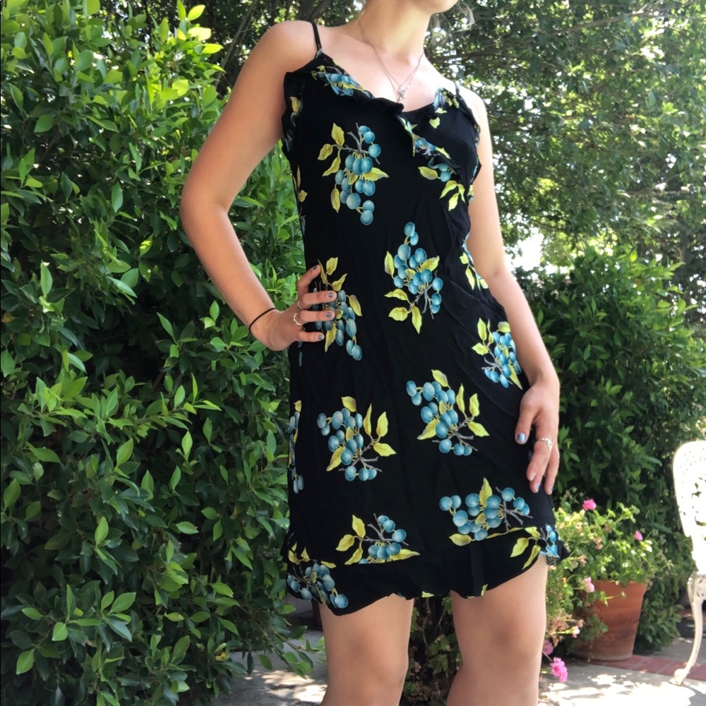 Flirty 90s Betsey Johnson grape print slip dress